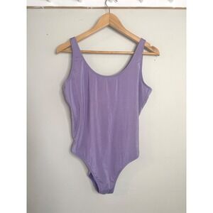 Abercrombie Purple Shimmer One Piece Swimsuit Low Back Size L